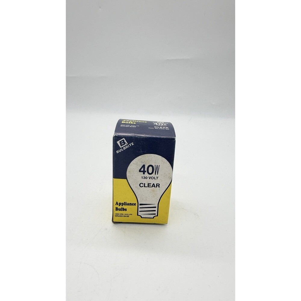 Bulbrite 40W 130V Clear Appliance Light Bulb Long Life Brass Base